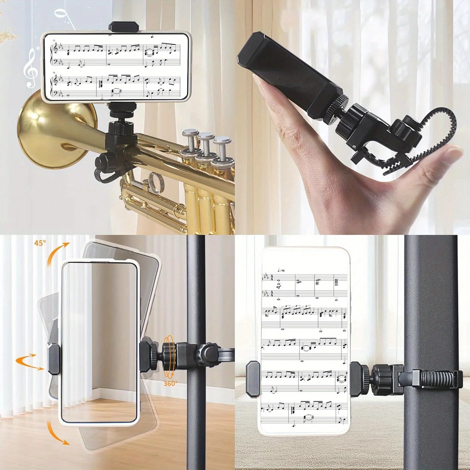 Metalen muzieklyre-clip telefo - Musical Instrument Saxophone recensie en prijs